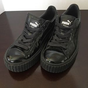 PUMA Fenty Black Enamel Sneaker by Rihanna 7.5